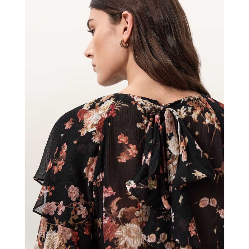 AllSaints Lissie Floral Print Ruffled Top image number 2